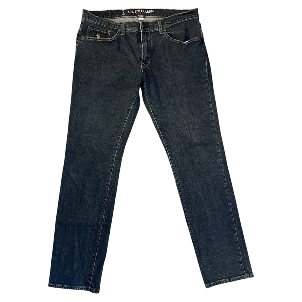 Polo Jeans Mens 36 x 32 Navy Blue Active Stretch Straight Preppy Denim